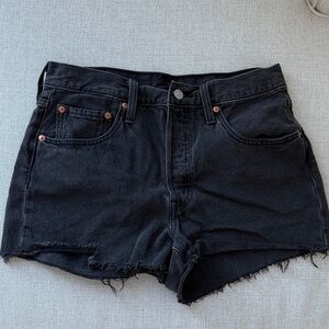 LEVIS Black Denim Women Shorts